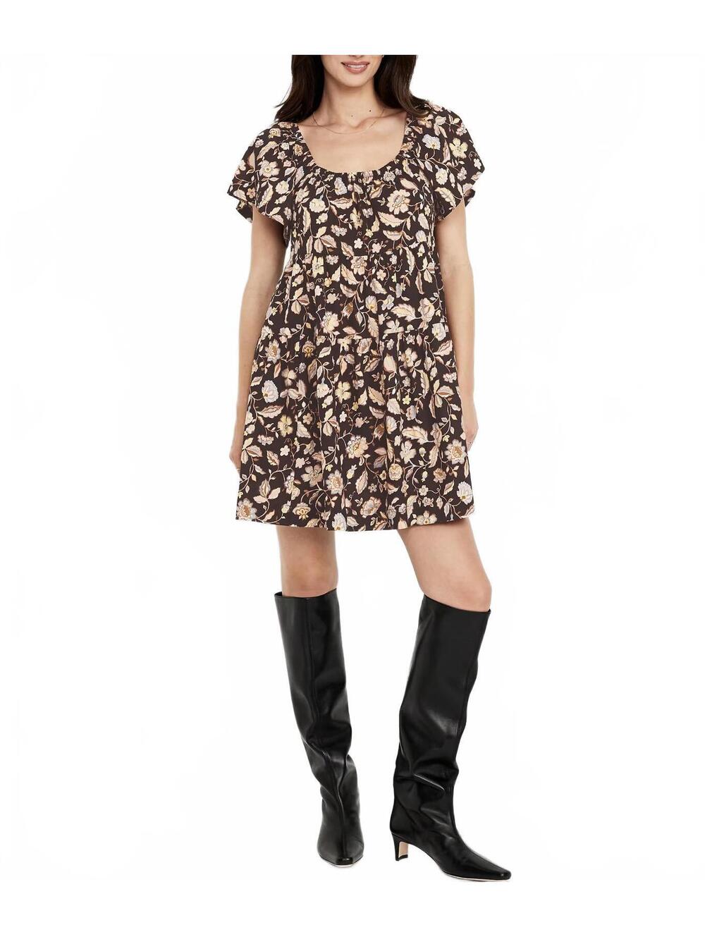 Mini Floral Swing Dress Old Navy Black Floral NWT Small
